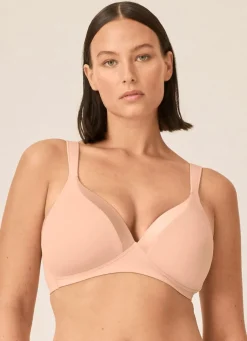 Sale Naturana BH mit Satinblende am DekolletĂ© Damen T-Shirt-Bh|Bh Ohne BĂŒgel