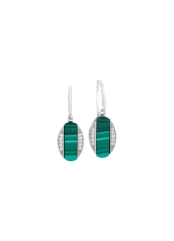 Damen Mona Ohrschmuck<Ohrhaken mit Zirkonia und Malachit-