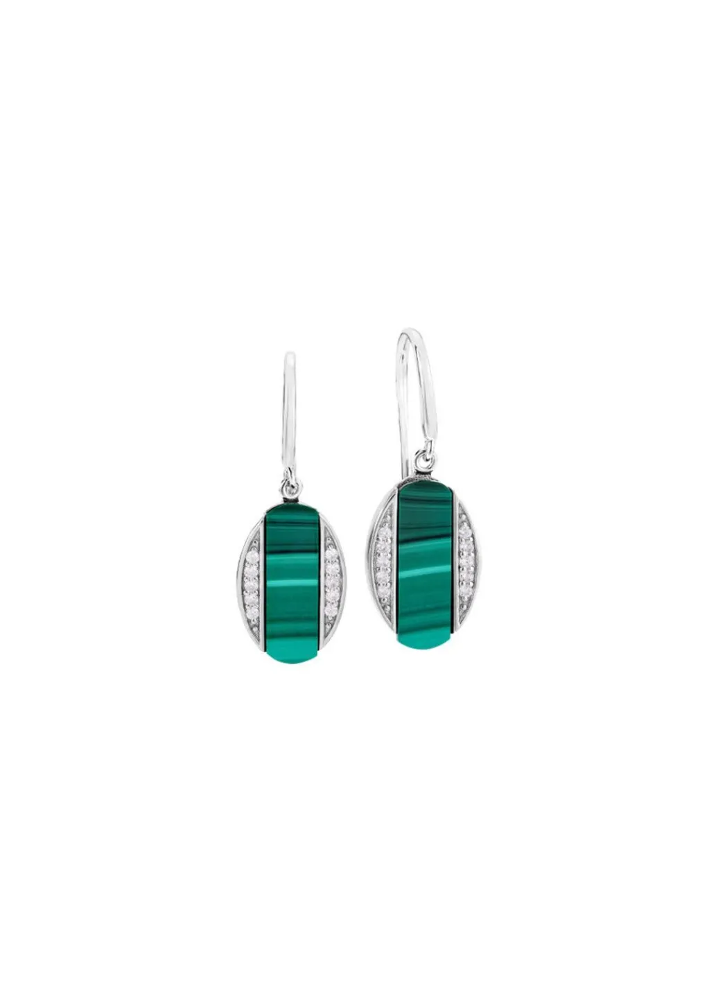 Damen Mona Ohrschmuck<Ohrhaken mit Zirkonia und Malachit-