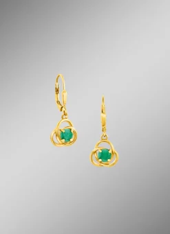 Clearance Ohrringe mit echt Smaragd Damen Ohrschmuck