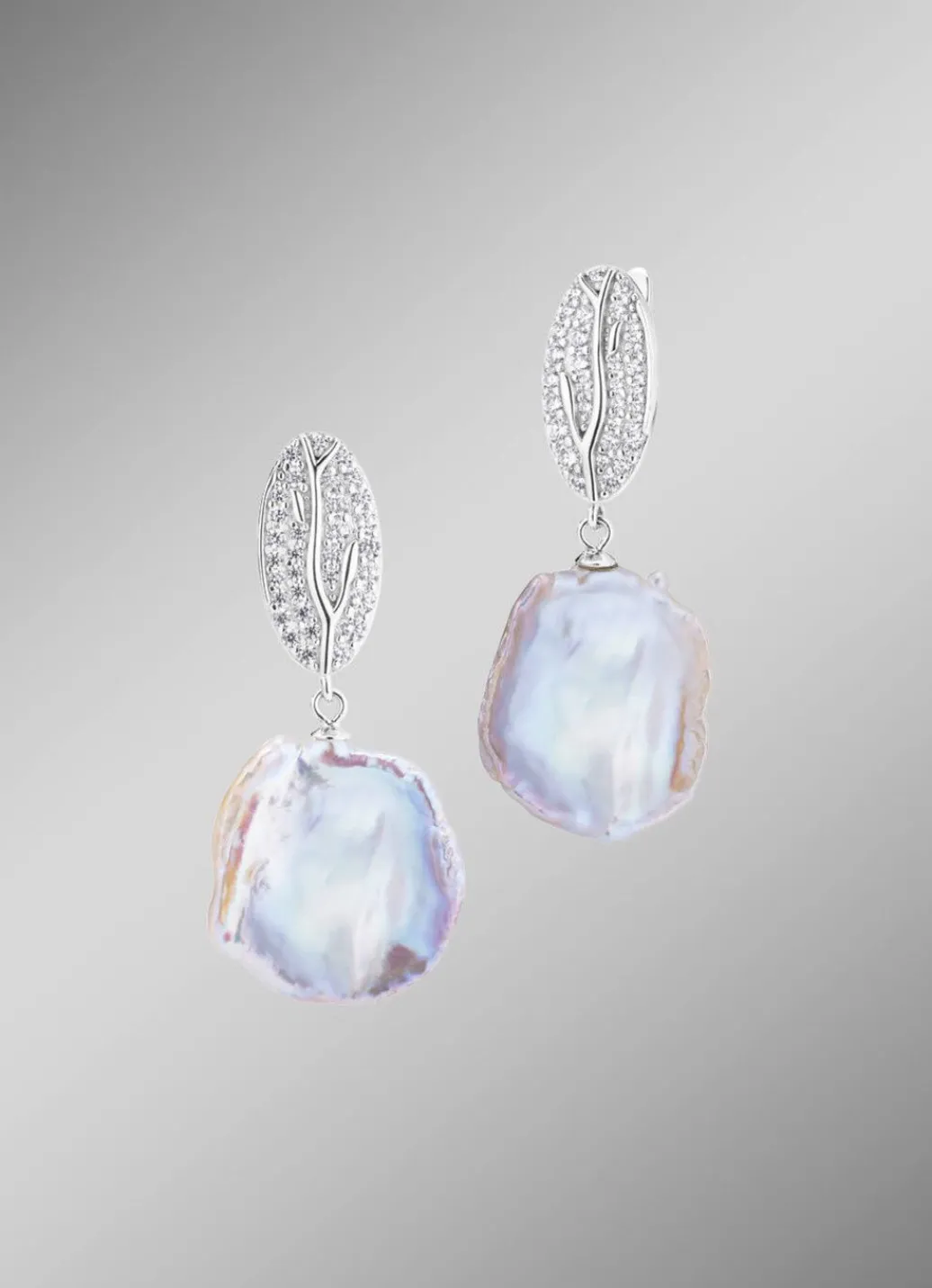 Damen Mona Ohrschmuck<Ohrringe mit Keshi-Perlen und synth. Zirkonia