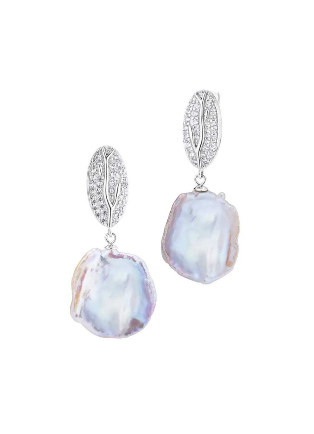 Damen Mona Ohrschmuck<Ohrringe mit Keshi-Perlen und synth. Zirkonia