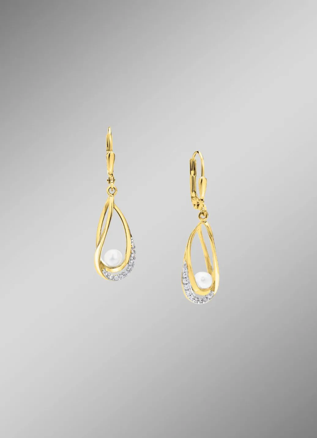 Damen Mona Ohrschmuck<Ohrringe mit Süßwasser-Zuchtperlen und synth. Zirkonia