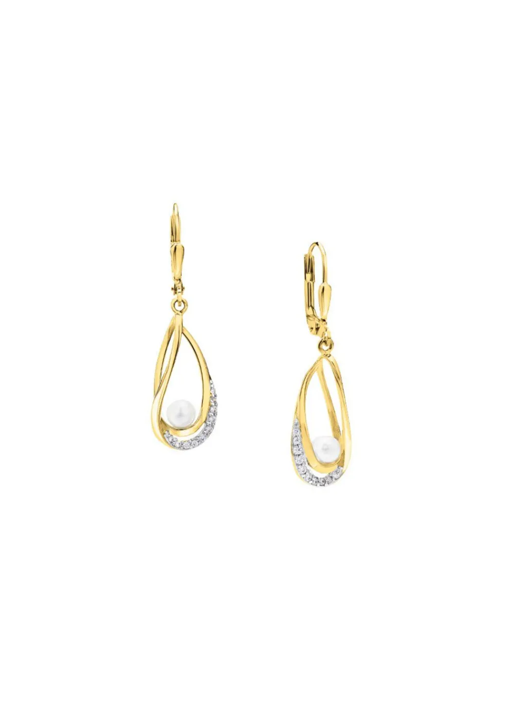 Damen Mona Ohrschmuck<Ohrringe mit Süßwasser-Zuchtperlen und synth. Zirkonia