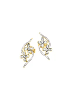Damen Mona Ohrschmuck<Ohrstecker im Blumen-Design, 20 Brillanten, 44 Diamanten