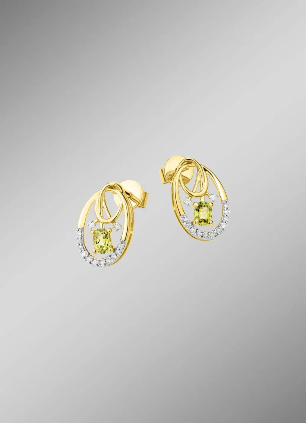 Damen Mona Ohrschmuck<Ohrstecker mit Brillanten und Peridot