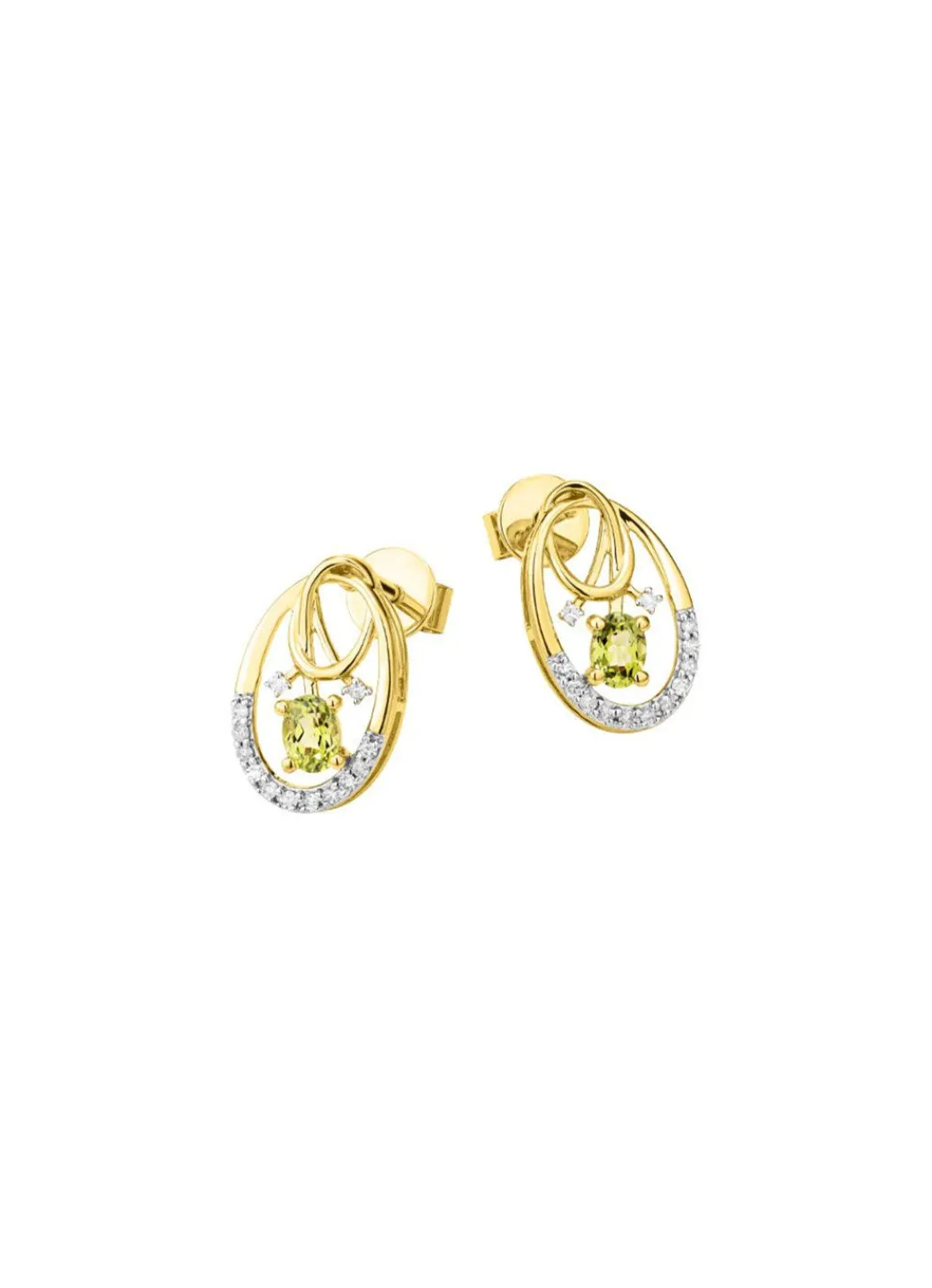 Damen Mona Ohrschmuck<Ohrstecker mit Brillanten und Peridot