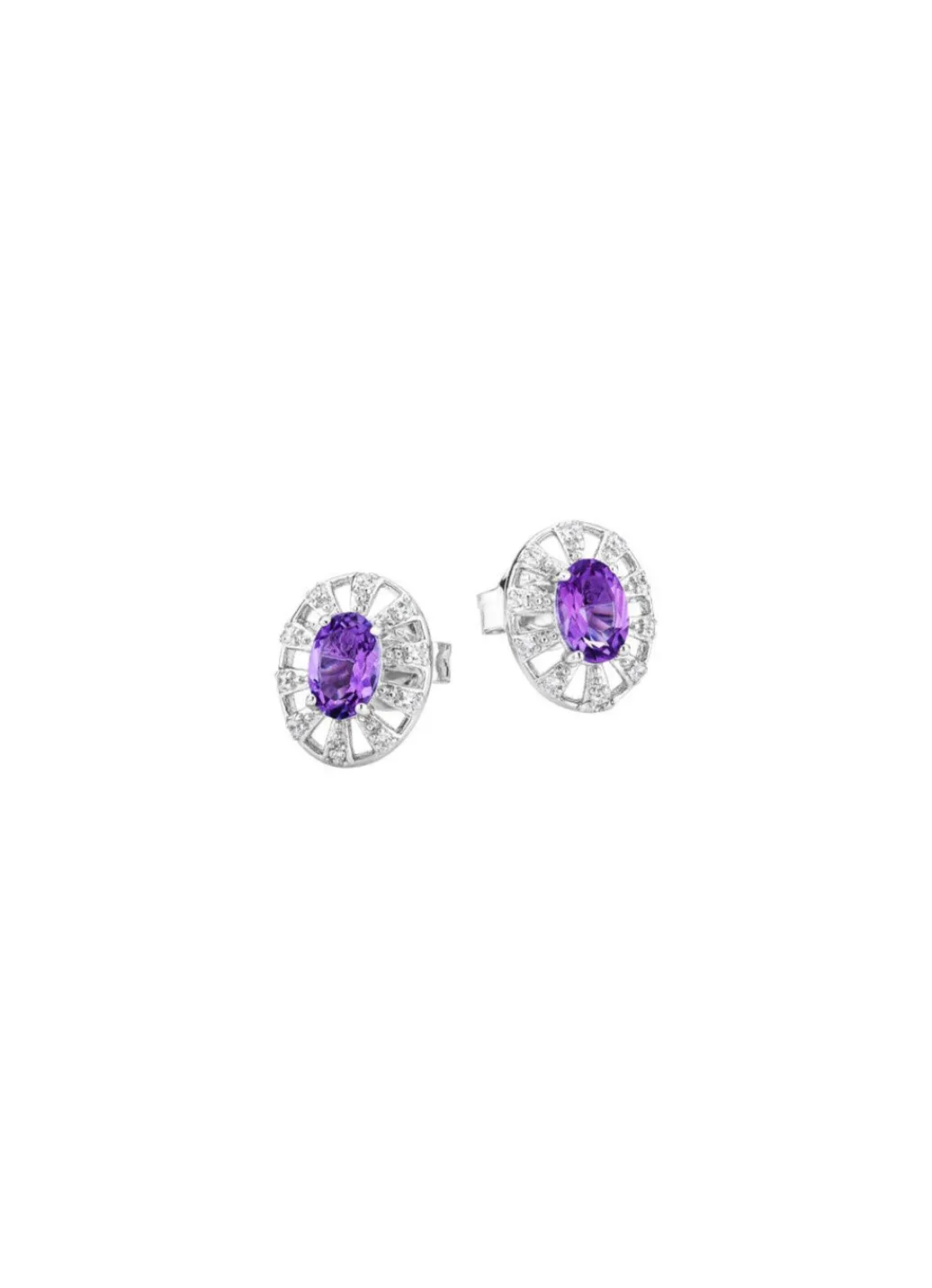 Damen Mona Ohrschmuck<Ohrstecker mit echt Amethyst und synth. Zirkonia