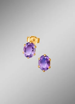 Sale Ohrstecker mit echt Amethyst Damen Ohrschmuck