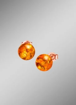 Clearance Ohrstecker mit echt Bernstein Damen Ohrschmuck