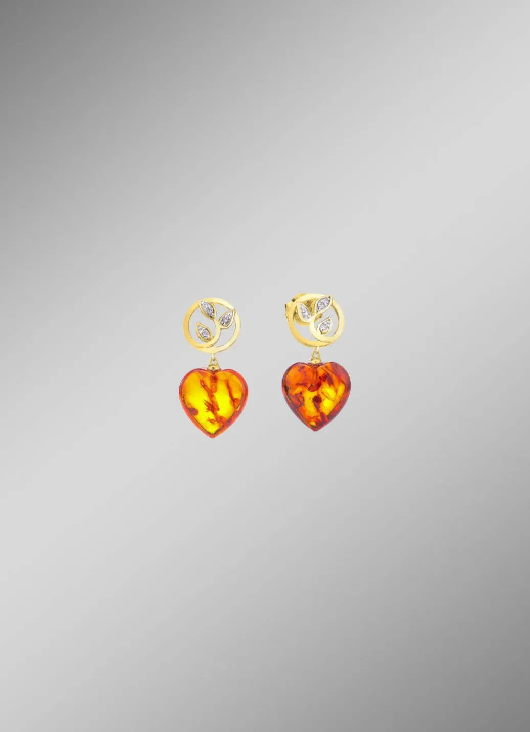 Damen Mona Ohrschmuck<Ohrstecker mit echt Bernstein und synth. Zirkonia