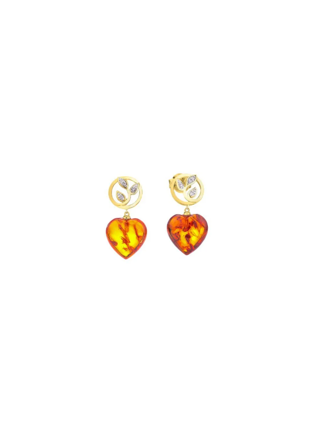 Damen Mona Ohrschmuck<Ohrstecker mit echt Bernstein und synth. Zirkonia