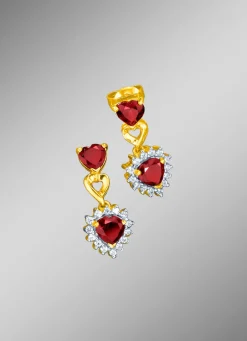 Online Ohrstecker mit echt Granat und echt Weißtopas Damen Ohrschmuck