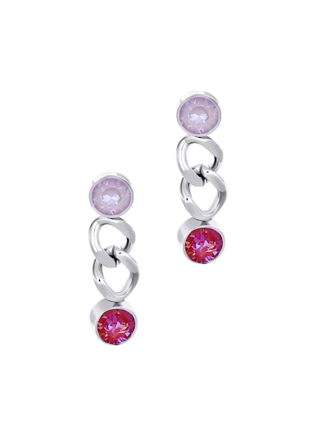 Clearance Ohrstecker mit Kristallen in Pink Damen Ohrschmuck|Modeschmuck