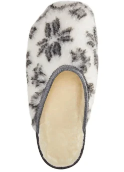 Clearance Pantoffel aus bedrucktem Plüschmaterial Damen Hausschuhe