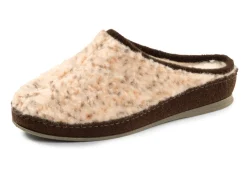 Discount Pantoffel aus gesprenkeltem Wollplüsch Damen Hausschuhe