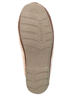 Discount Pantoffel aus gesprenkeltem Wollplüsch Damen Hausschuhe