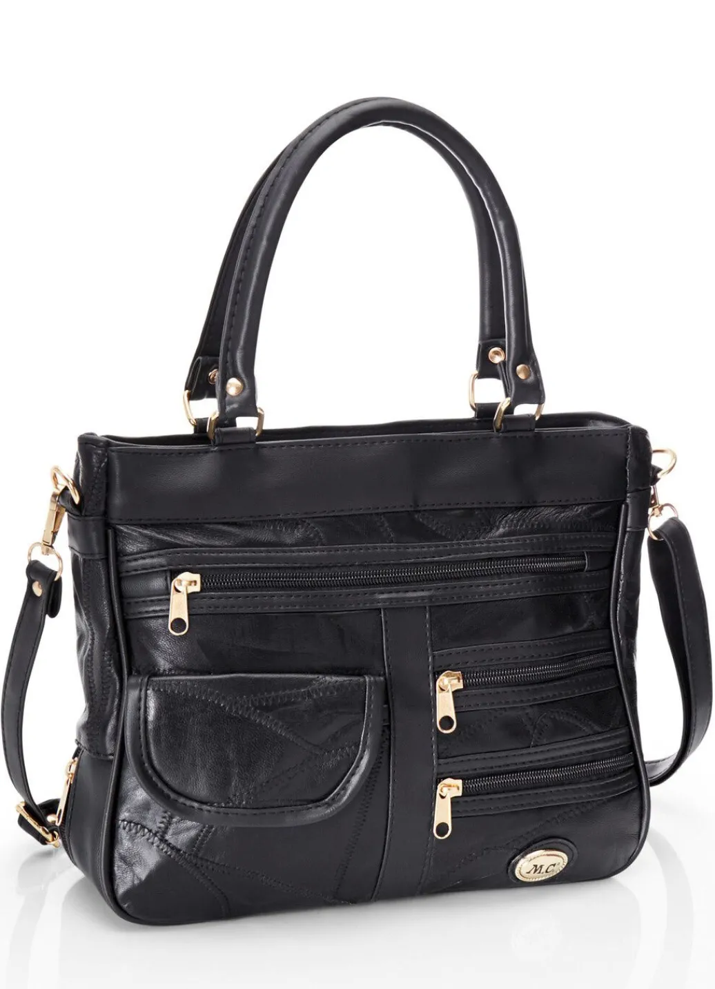 New Patchwork-Tasche mit abnehmbarem Umhängeriemen Handtaschen