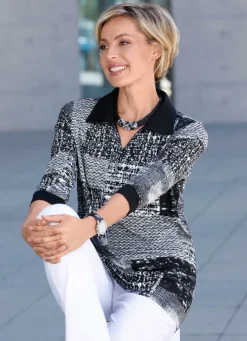 Damen Mona Kurzarm<Poloshirt mit 3/4-langen Ärmeln in 3 Farben