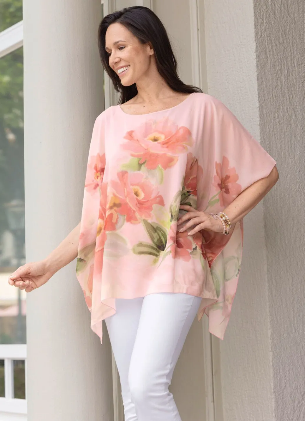 Damen Mona Tuniken<Poncho-Tunika mit eingearbeitetem Top