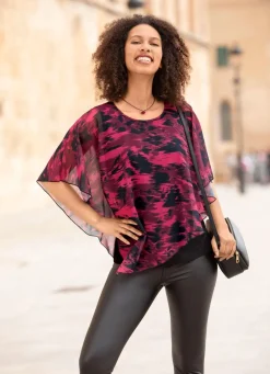 Damen Mona Tuniken<Poncho-Tunika mit eingearbeitetem Top