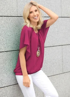 Damen Mona Tuniken|Basics<Poncho-Tunika mit eingearbeitetem Top
