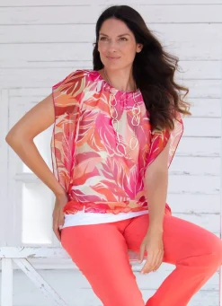Damen Mona Tuniken<Poncho-Tunika mit eingearbeitetem Top