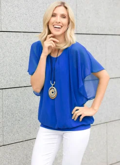 Damen Mona Tuniken|Basics<Poncho-Tunika mit eingearbeitetem Top