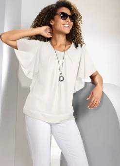 Damen Mona Tuniken|Basics<Poncho-Tunika mit Fledermausärmeln