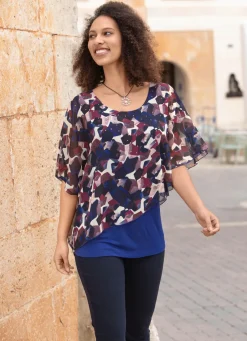 Damen Mona Tuniken<Poncho-Tunika mit tollem Druck