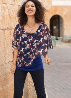 Damen Mona Tuniken<Poncho-Tunika mit tollem Druck