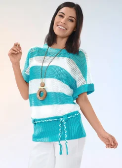 Damen Mona Pullover<Pulli in Netzmuster