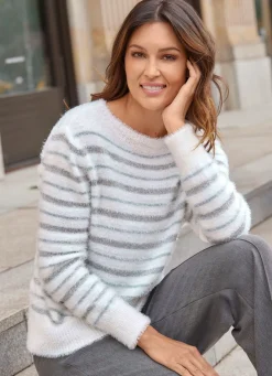 Damen Mona Abendmode|Pullover<Pullover aus haarigem Effektgarn mit Glitzer