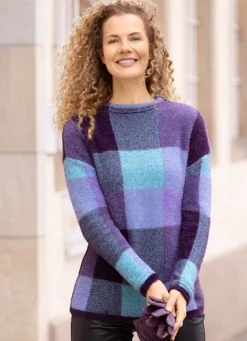 Damen Mona Pullover<Pullover aus haarigem Effektgarn
