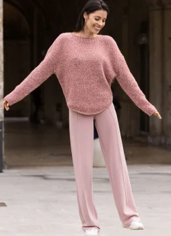 Damen Mona Basics|Pullover<Pullover aus Melangegarn
