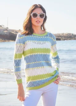 Damen Mona Pullover<Pullover in Ajour-Strukturmix