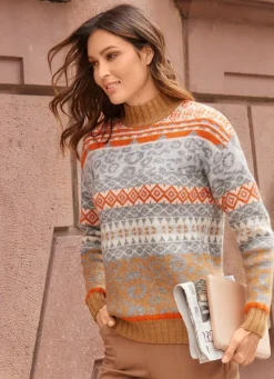 Damen Mona Pullover<Pullover in aufwendigem Mustermix