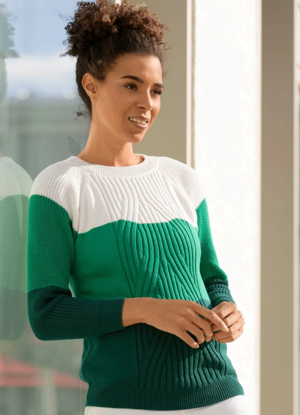 Damen Mona Pullover<Pullover in Color-Blocking