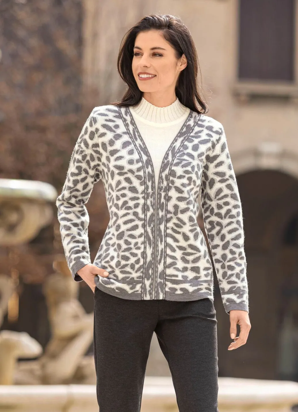 Damen Mona Pullover<Pullover in Doppel-Optik