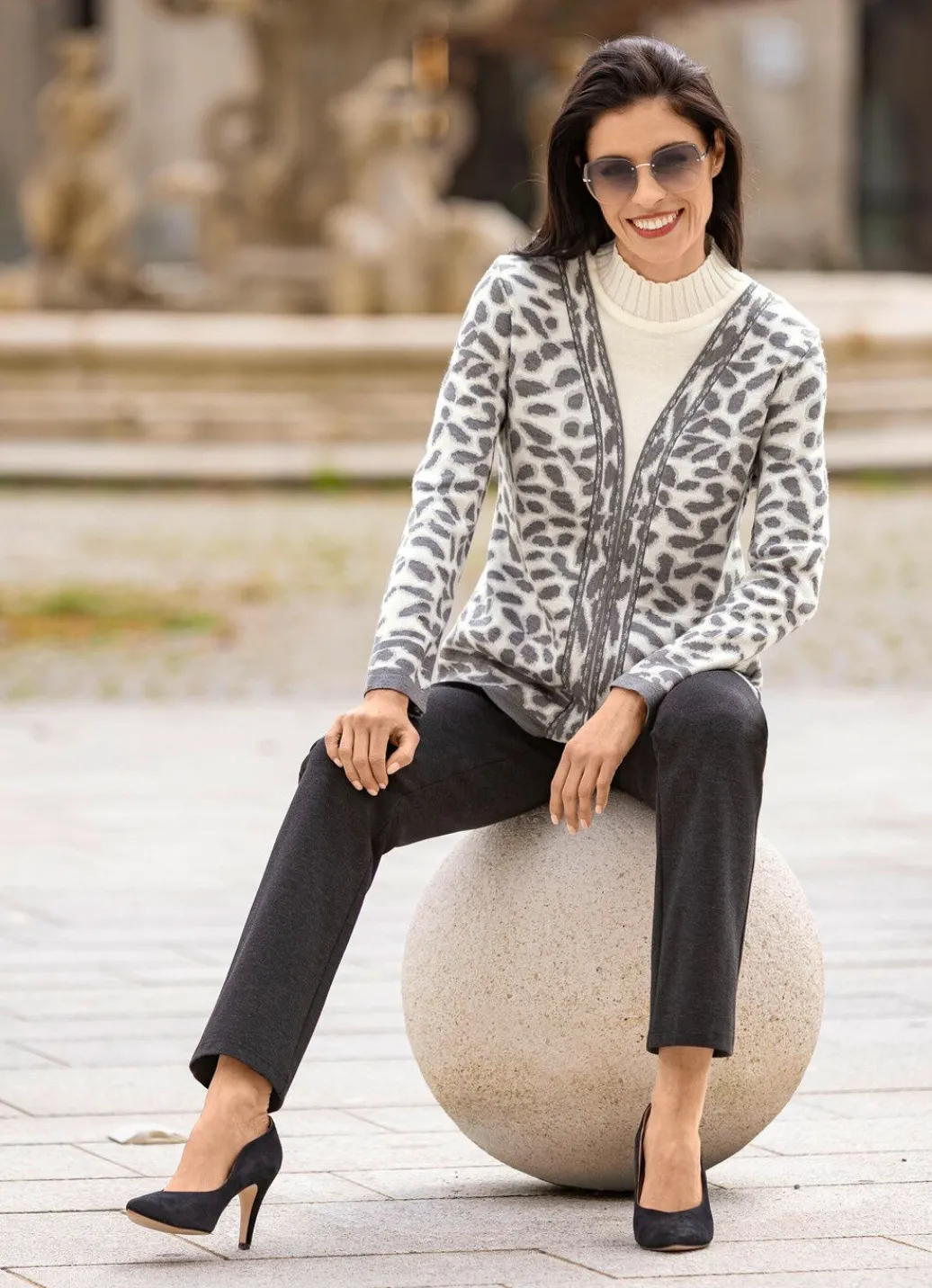 Damen Mona Pullover<Pullover in Doppel-Optik