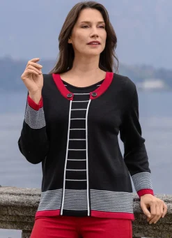 Damen Mona Pullover<Pullover in Doppel-Optik