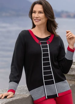 Damen Mona Pullover<Pullover in Doppel-Optik