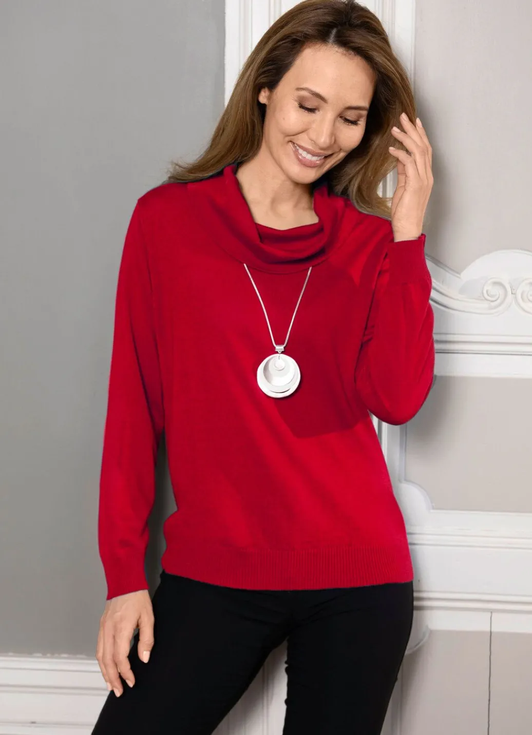 Damen Mona Basics|Pullover<Pullover in Feinstrick mit Schurwolle