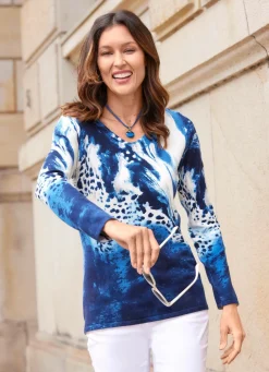Damen Mona Pullover|Abendmode<Pullover in Feinstrick mit Tierfellmuster