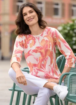 Damen Mona Pullover|Abendmode<Pullover in floralem Feinstrick