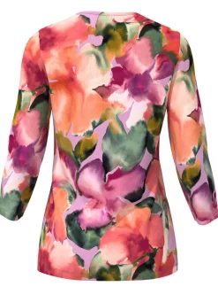 Damen Mona Abendmode|Pullover<Pullover in floralem Feinstrick