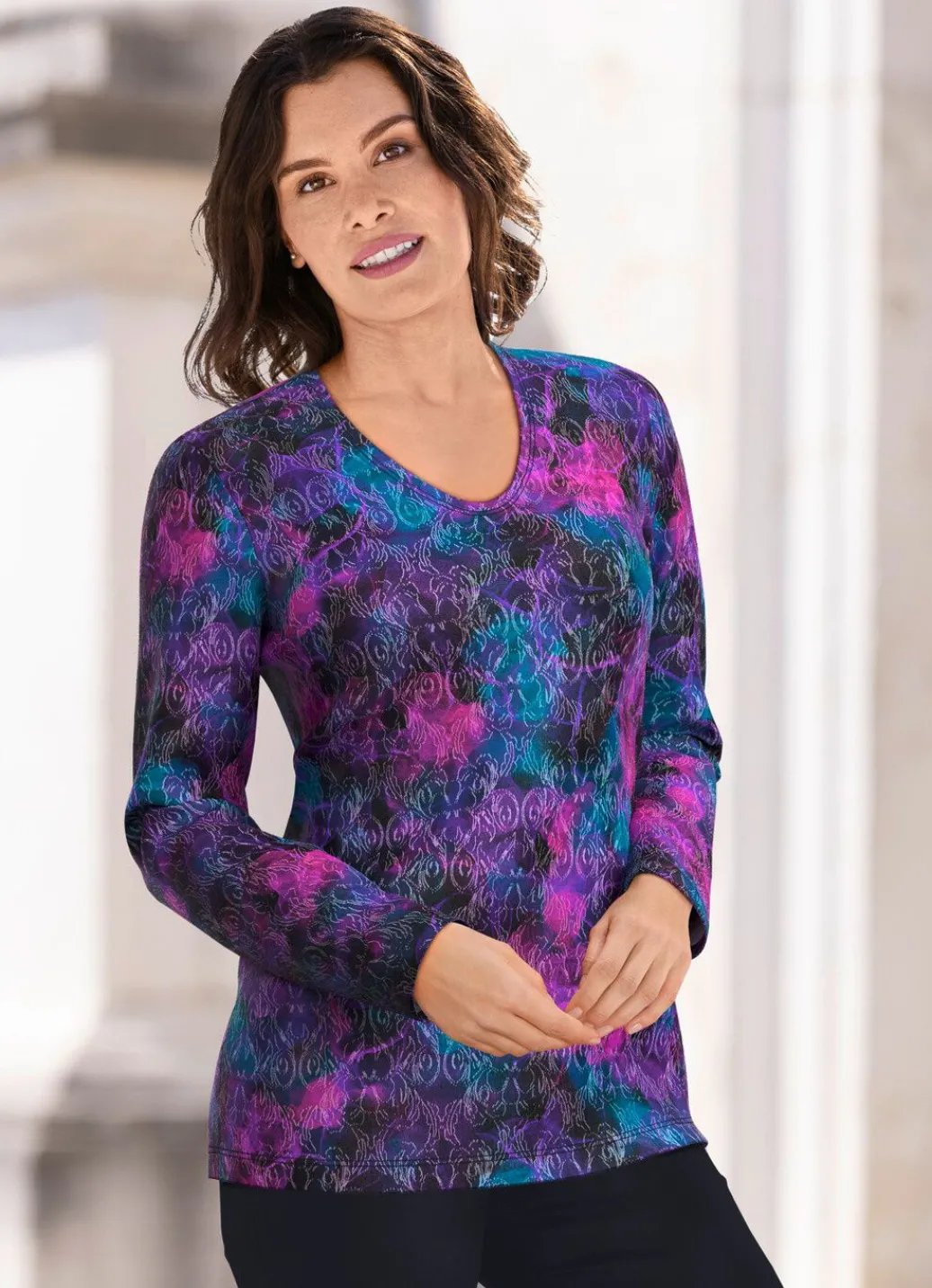 Damen Mona Abendmode|Pullover<Pullover in Jacquard-Feinstrick