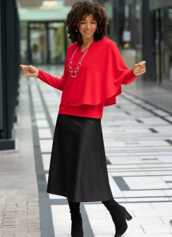 Damen Mona Basics|Abendmode<Pullover in 2-Lagen-Look