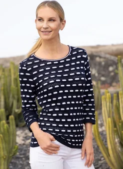 Damen Mona Pullover<Pullover in Mustermix