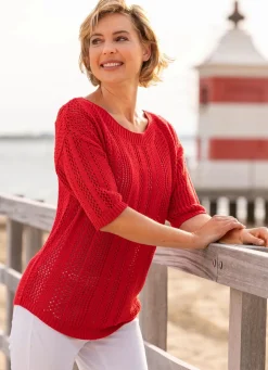 Damen Mona Pullover|Basics<Pullover in Mustermix